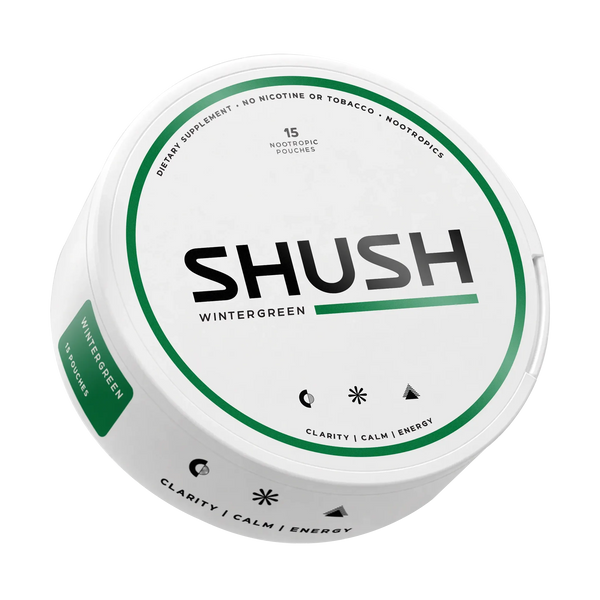 SHUSH Performance Pouches wintergreen can